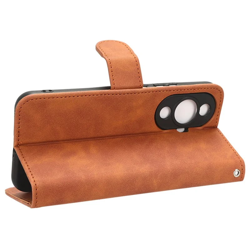 Coque portefeuille en cuir PU anti-chute avec effet tactile doux, support pivotant, pour Huawei nova 11 / nova 12s 4G / nova 12 Lite 4G - Marron