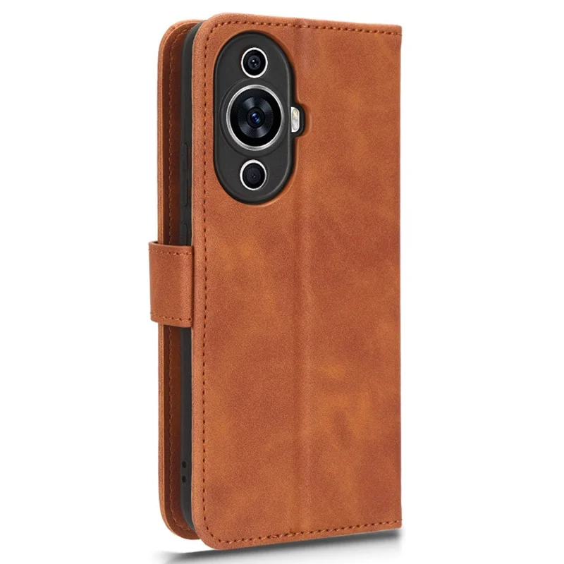 Coque portefeuille en cuir PU anti-chute avec effet tactile doux, support pivotant, pour Huawei nova 11 / nova 12s 4G / nova 12 Lite 4G - Marron
