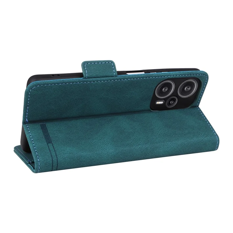 For Xiaomi Redmi Note 12 Turbo / Poco F5 5G Hardware Decor PU Leather Wallet Stand Cover Shockproof Phone Case - Blue