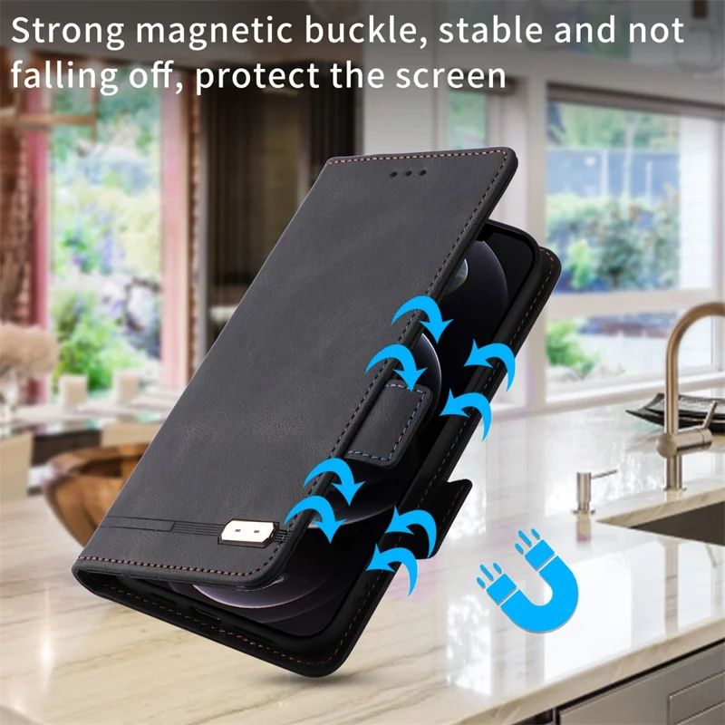 For Xiaomi Redmi Note 12 Turbo / Poco F5 5G Hardware Decor PU Leather Wallet Stand Cover Shockproof Phone Case - Blue