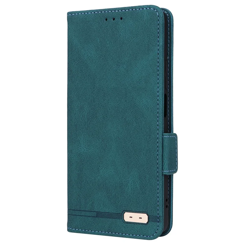 For Xiaomi Redmi Note 12 Turbo / Poco F5 5G Hardware Decor PU Leather Wallet Stand Cover Shockproof Phone Case - Blue
