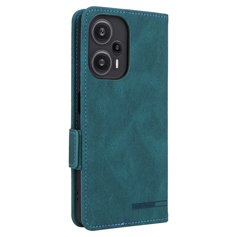 For Xiaomi Redmi Note 12 Turbo / Poco F5 5G Hardware Decor PU Leather Wallet Stand Cover Shockproof Phone Case - Blue