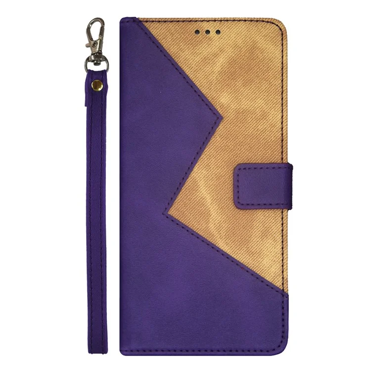 IDEWEI For Xiaomi Redmi Note 12 Pro 4G / Note 11 Pro 4G (Mediatek) / 5G (Qualcomm) Splicing PU Leather Cover Flip Stand Phone Case with Card Slots - Purple