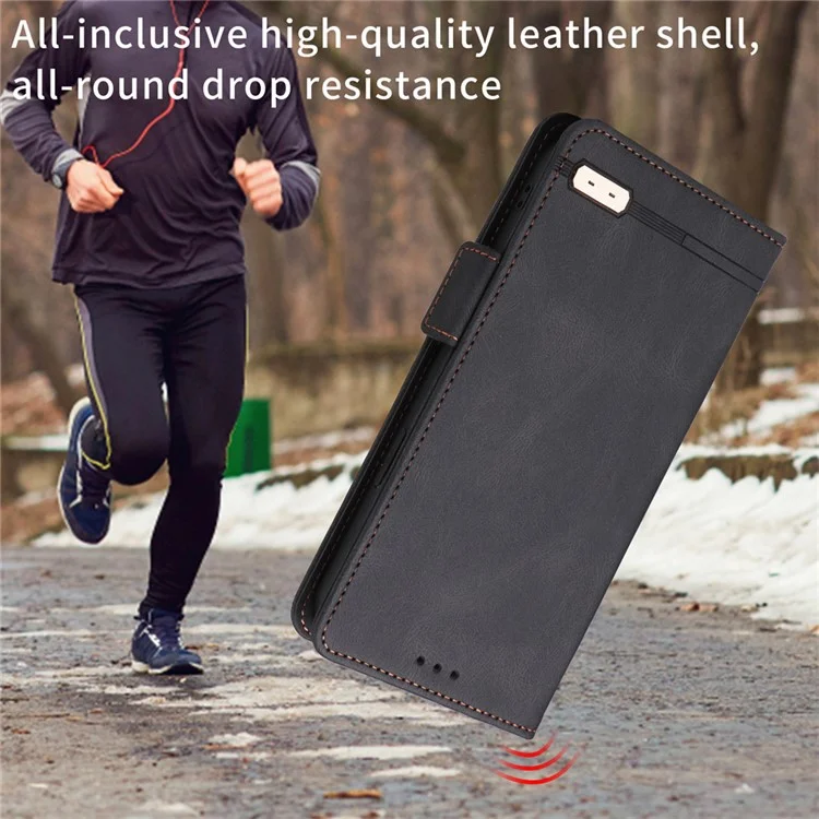 Para Motorola Moto X40 5G / Edge 40 Pro 5G Funda de cartera de cuero PU Decoración de hardware Soporte de teléfono Cubierta - Café