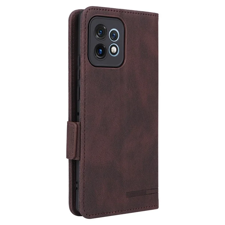 Para Motorola Moto X40 5G / Edge 40 Pro 5G Funda de cartera de cuero PU Decoración de hardware Soporte de teléfono Cubierta - Café