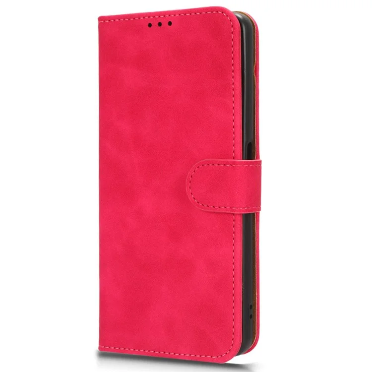 Pour Oppo A1 5G Skin-touch Étui de téléphone Étui de téléphone Portefeuille en cuir PU antichoc - Rose