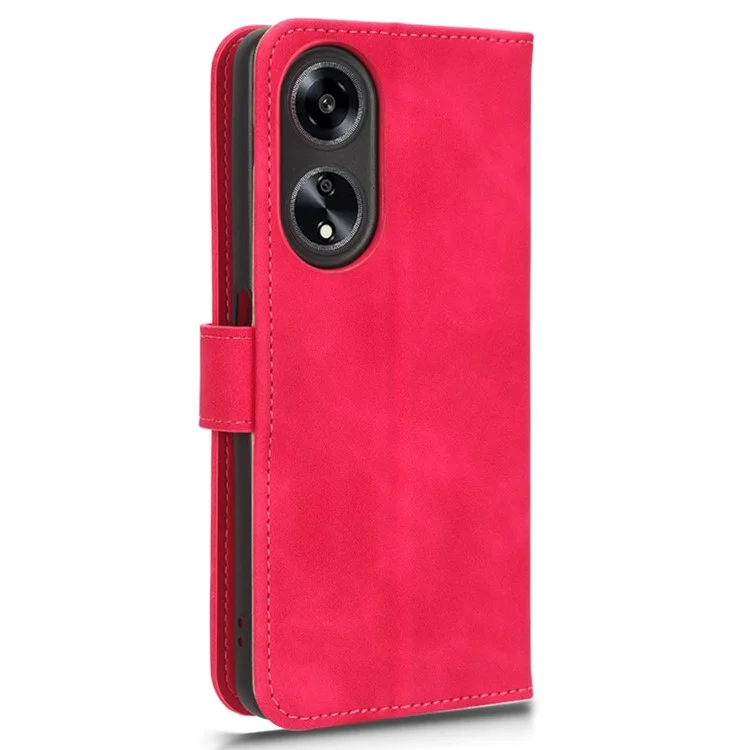 Pour Oppo A1 5G Skin-touch Étui de téléphone Étui de téléphone Portefeuille en cuir PU antichoc - Rose