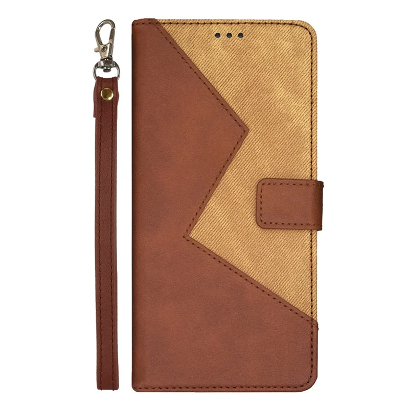 IDEWEI For Asus ROG Phone 7 5G Card Holder Phone Case PU Leather Stand Color Splicing Cover - Brown