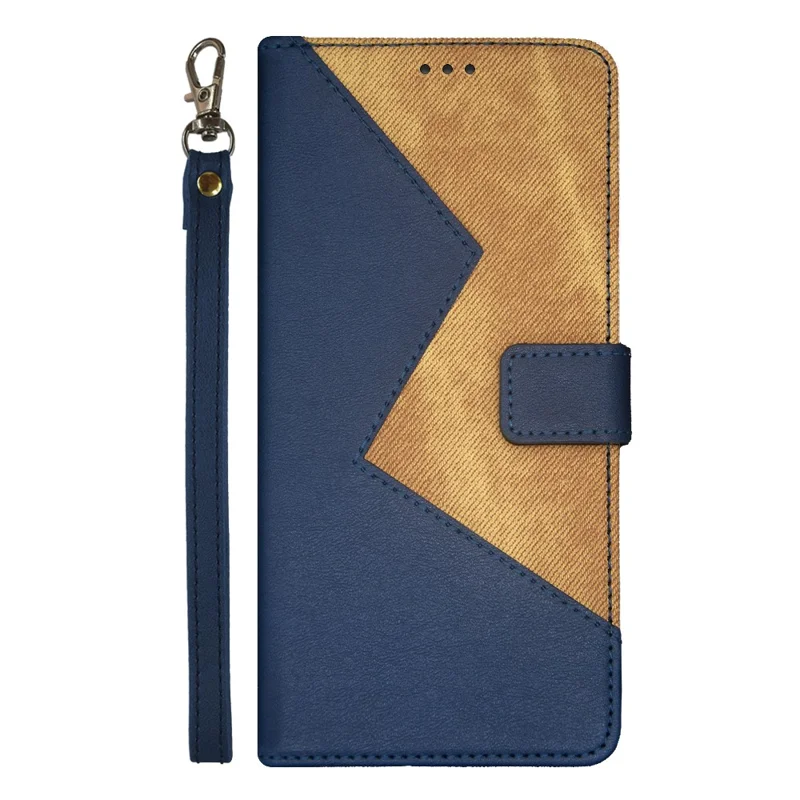 IDEWEI For Asus ROG Phone 7 5G Card Holder Phone Case PU Leather Stand Color Splicing Cover - Blue