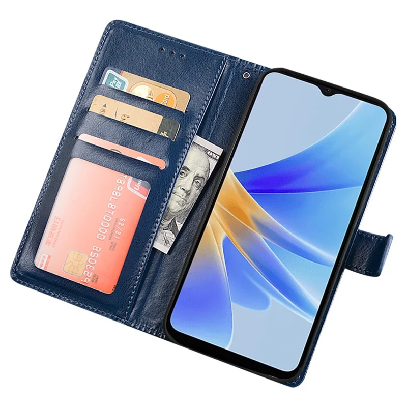 IDEWEI Für Asus ROG Phone 7 5G Handy-Geldbörsen-Hülle verrücktes Pferd Textur PU-Leder Ständer Handyhülle - Schwarz