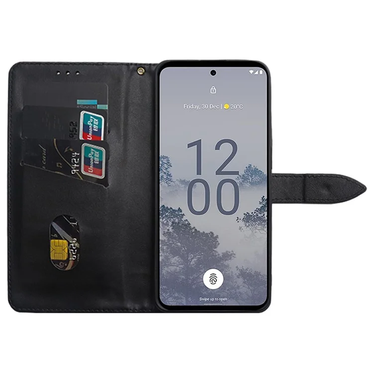 IDEWEI para Asus ROG Phone 7 5G Flip Stand Funda de teléfono Estuche de cuero a prueba de golpes con ranuras para tarjetas - Negro