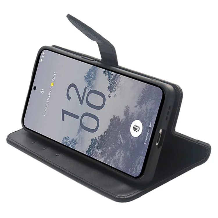 IDEWEI para Asus ROG Phone 7 5G Flip Stand Funda de teléfono Estuche de cuero a prueba de golpes con ranuras para tarjetas - Negro