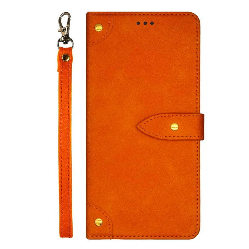 IDEWEI Pour Asus ROG Phone 7 5G Flip Stand Étui de téléphone en cuir antichoc avec fentes pour cartes - Orange