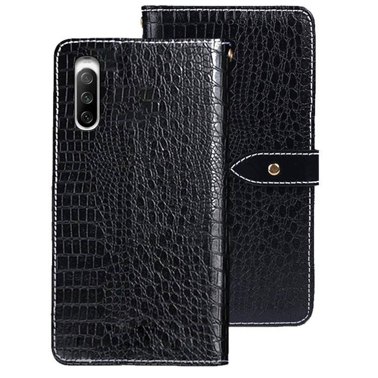 IDEWEI Per Sony Xperia 10 V Custodia in Pelle PU Texture Coccodrillo Portafoglio con Supporto - Nero