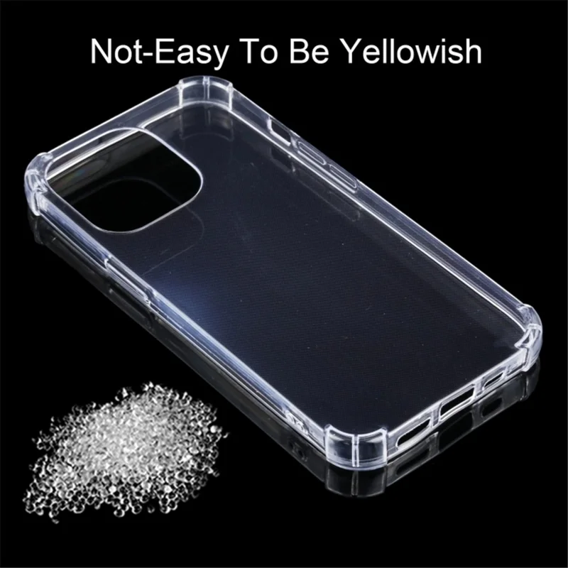 For iPhone 14 Crystal Clear Cover Reinforced Corner Shockproof Flexible TPU Phone Case