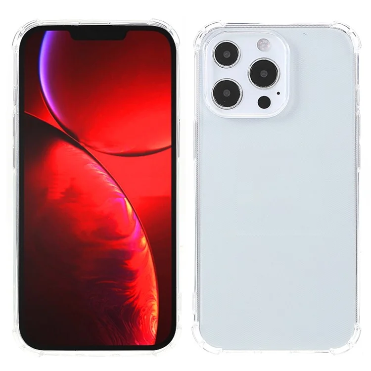 For iPhone 14 Pro Clear Phone Case Flexible TPU Shockproof Corners Cell Phone Cover
