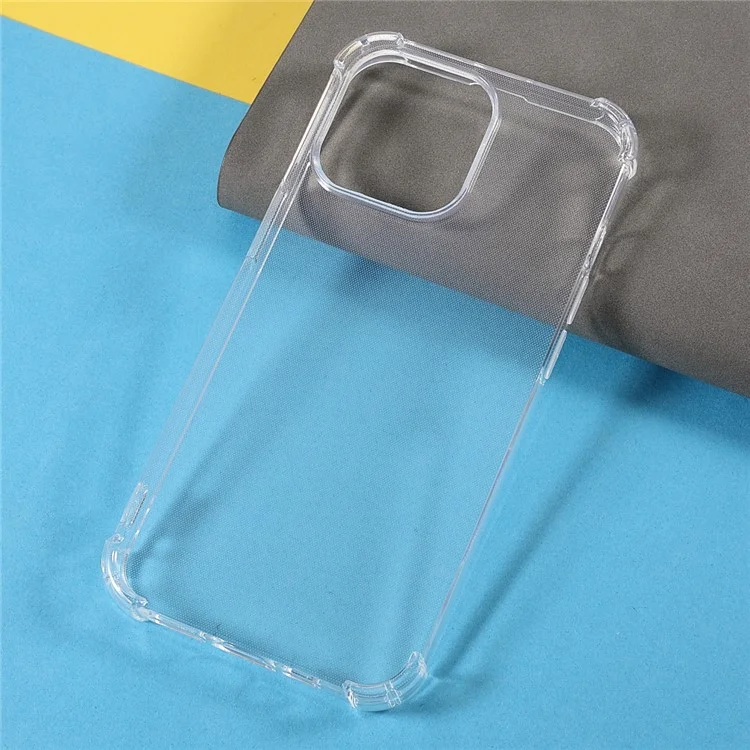 For iPhone 14 Pro Clear Phone Case Flexible TPU Shockproof Corners Cell Phone Cover