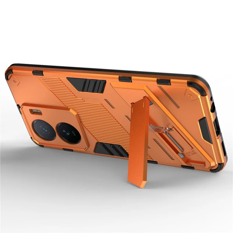 Für vivo iQOO Z7 5G stoßfeste Kickstand-Hülle TPU+PC Doppelschutz Handyhülle - Orange