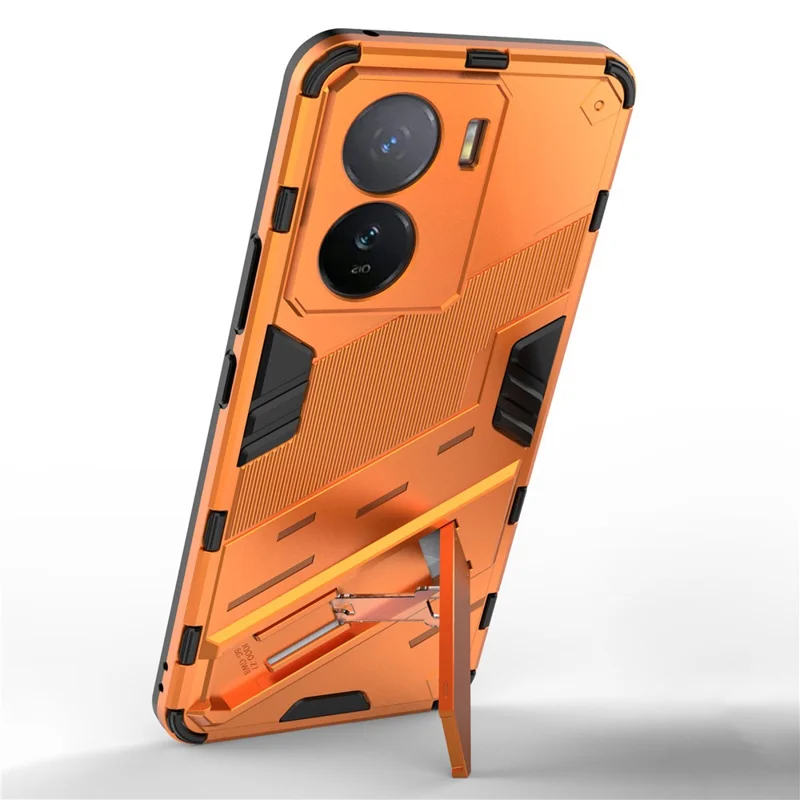 Für vivo iQOO Z7 5G stoßfeste Kickstand-Hülle TPU+PC Doppelschutz Handyhülle - Orange