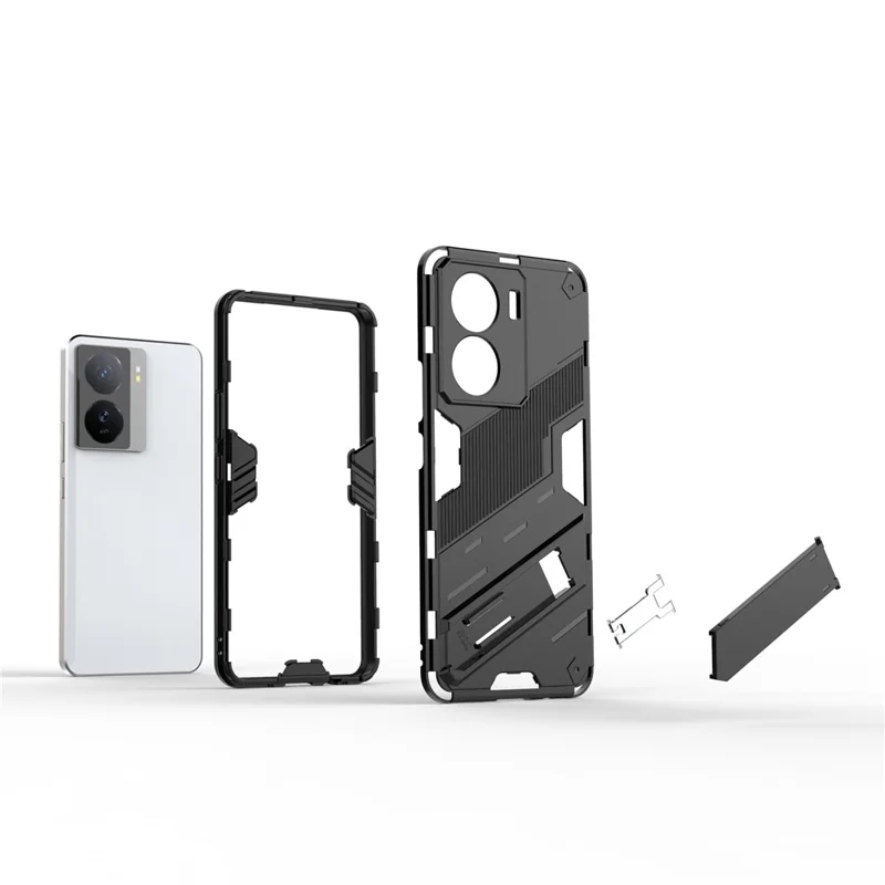 Für vivo iQOO Z7 5G stoßfeste Kickstand-Hülle TPU+PC Doppelschutz Handyhülle - Orange