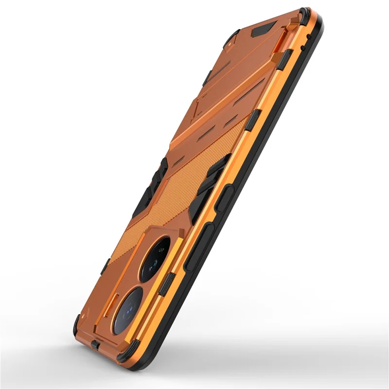 Für vivo iQOO Z7 5G stoßfeste Kickstand-Hülle TPU+PC Doppelschutz Handyhülle - Orange
