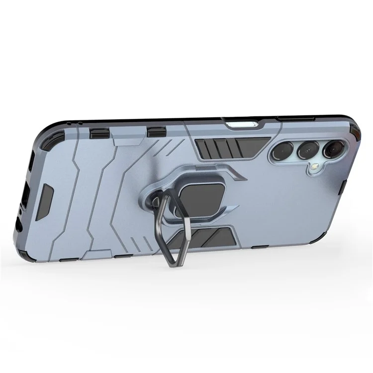 Per Samsung Galaxy M14 5G TPU+PC Custodia per telefono Anello Supporto Antishock - Blu