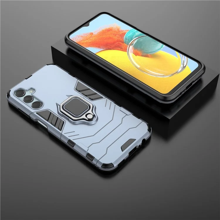 Per Samsung Galaxy M14 5G TPU+PC Custodia per telefono Anello Supporto Antishock - Blu