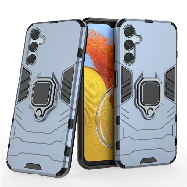 Per Samsung Galaxy M14 5G TPU+PC Custodia per telefono Anello Supporto Antishock - Blu