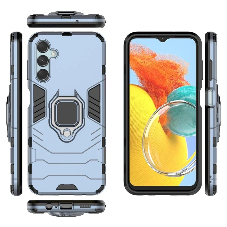Per Samsung Galaxy M14 5G TPU+PC Custodia per telefono Anello Supporto Antishock - Blu