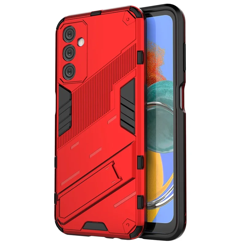 Für Samsung Galaxy M14 5G PC + TPU Impact-Resistant Case Kickstand Protective Phone Cover - Rot