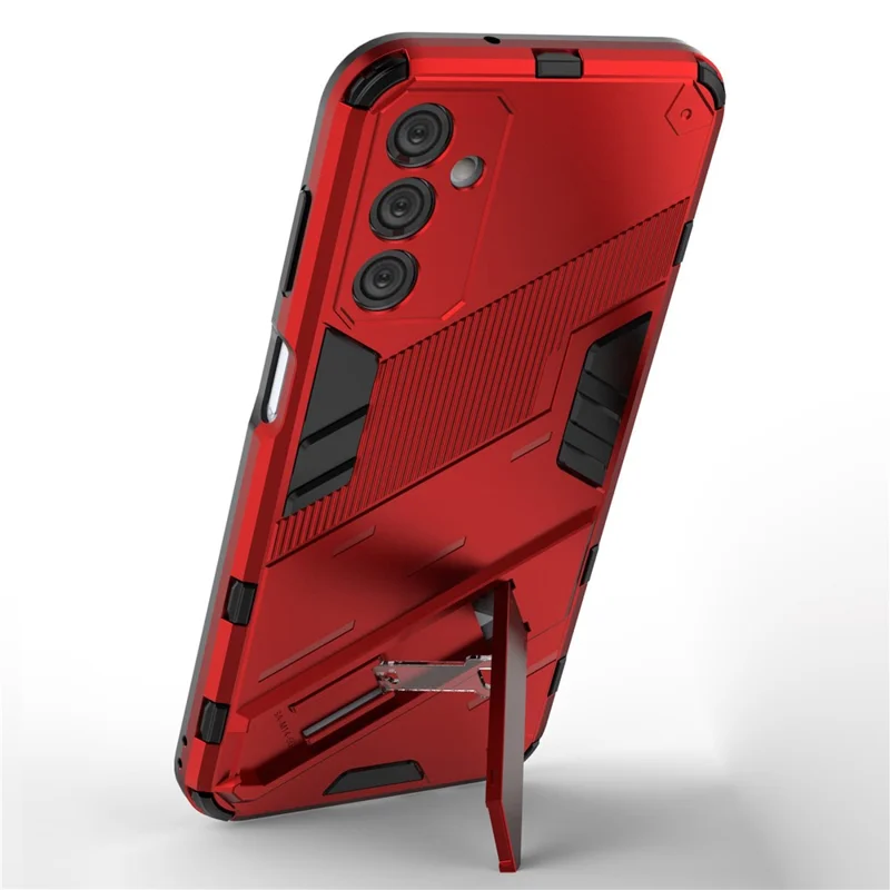 Für Samsung Galaxy M14 5G PC + TPU Impact-Resistant Case Kickstand Protective Phone Cover - Rot