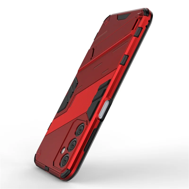 Für Samsung Galaxy M14 5G PC + TPU Impact-Resistant Case Kickstand Protective Phone Cover - Rot