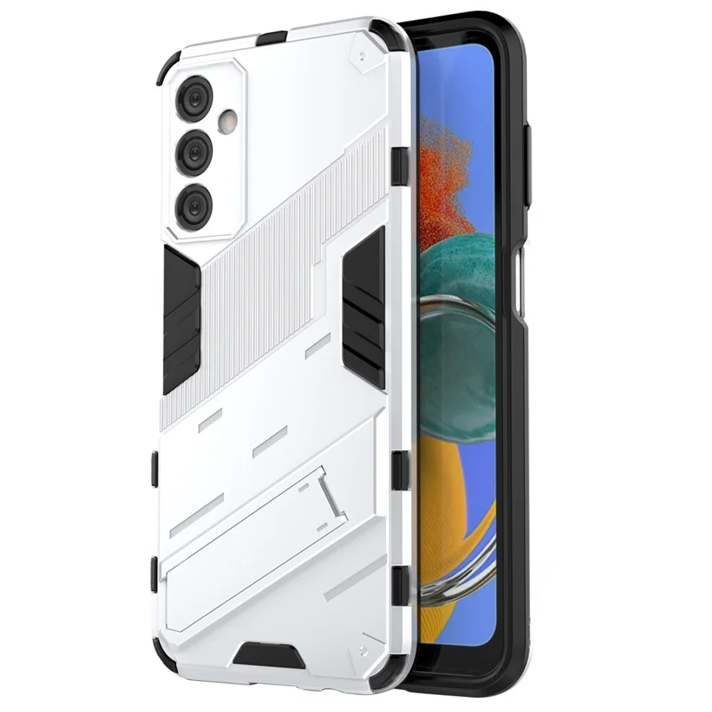Para Samsung Galaxy M14 5G PC + Caso Protetor de Telefone Resistente a Impactos TPU com Suporte - Branco