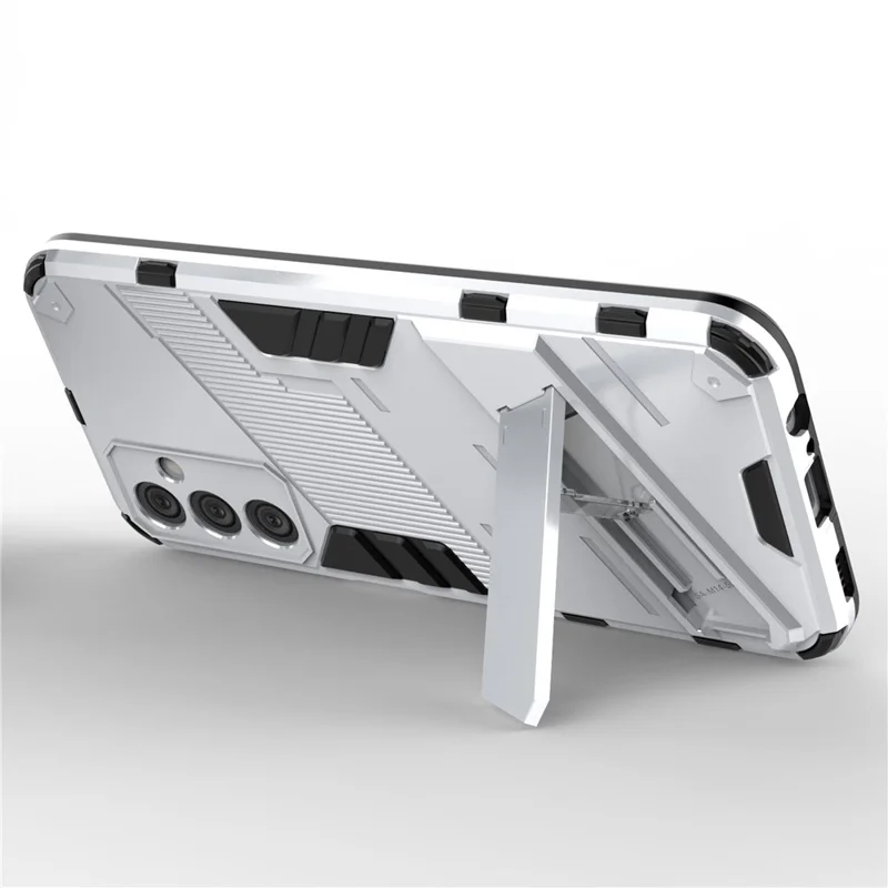 Para Samsung Galaxy M14 5G PC + Caso Protetor de Telefone Resistente a Impactos TPU com Suporte - Branco