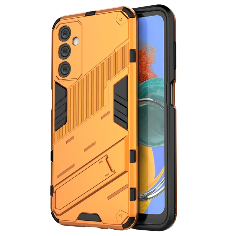 Für Samsung Galaxy M14 5G PC + TPU stoßfestes Gehäuse Ständerhalterung Schutzhülle - Orange