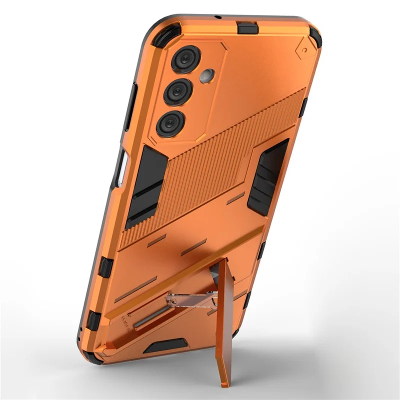 Für Samsung Galaxy M14 5G PC + TPU stoßfestes Gehäuse Ständerhalterung Schutzhülle - Orange