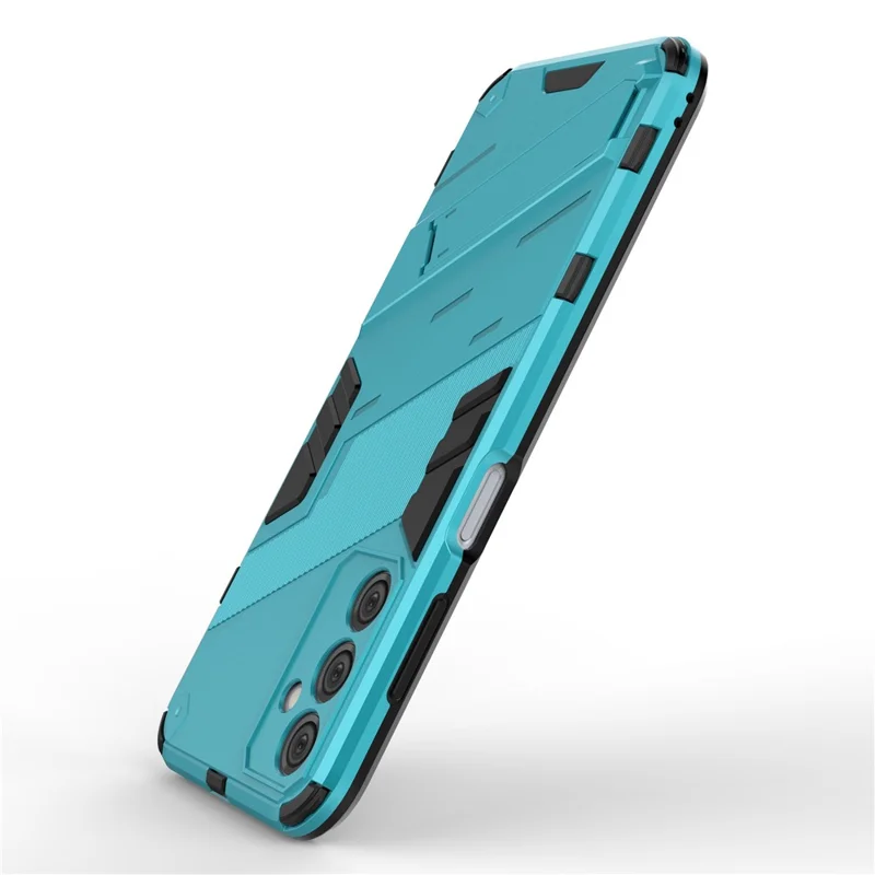 For Samsung Galaxy M14 5G PC + TPU Impact-Resistant Case Kickstand Protective Phone Cover - Baby Blue