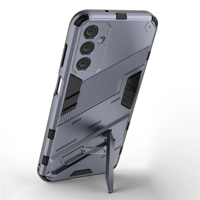 For Samsung Galaxy M14 5G PC + TPU Impact-Resistant Case Kickstand Protective Phone Cover - Grey