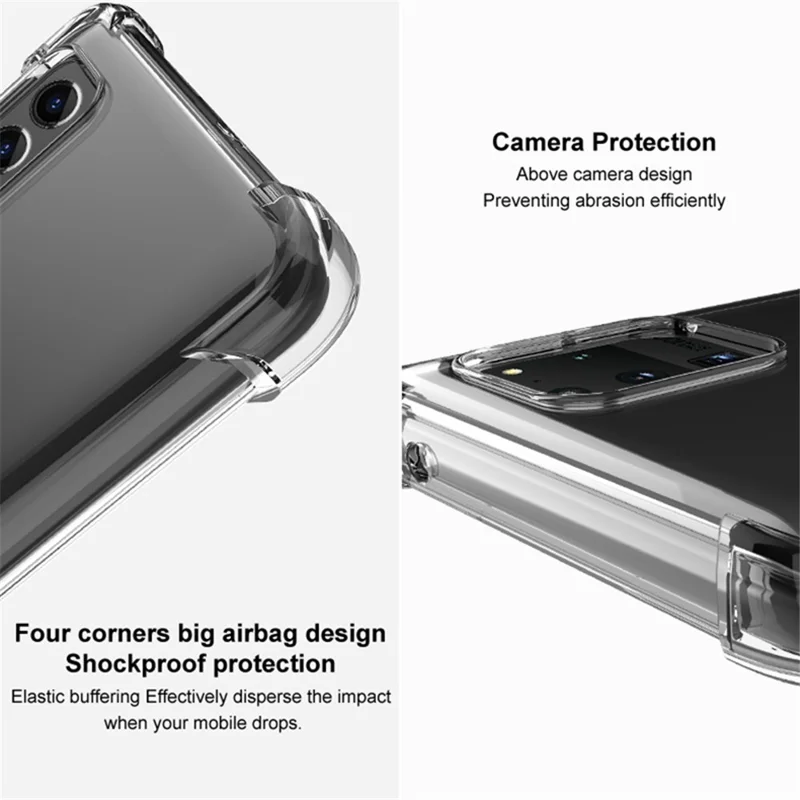 IMAK For Xiaomi Redmi Note 12 Pro 4G / Note 11 Pro 4G (MediaTek) / 11 Pro 5G (Qualcomm) Phone Case Airbag Clear TPU Cover - Transparent