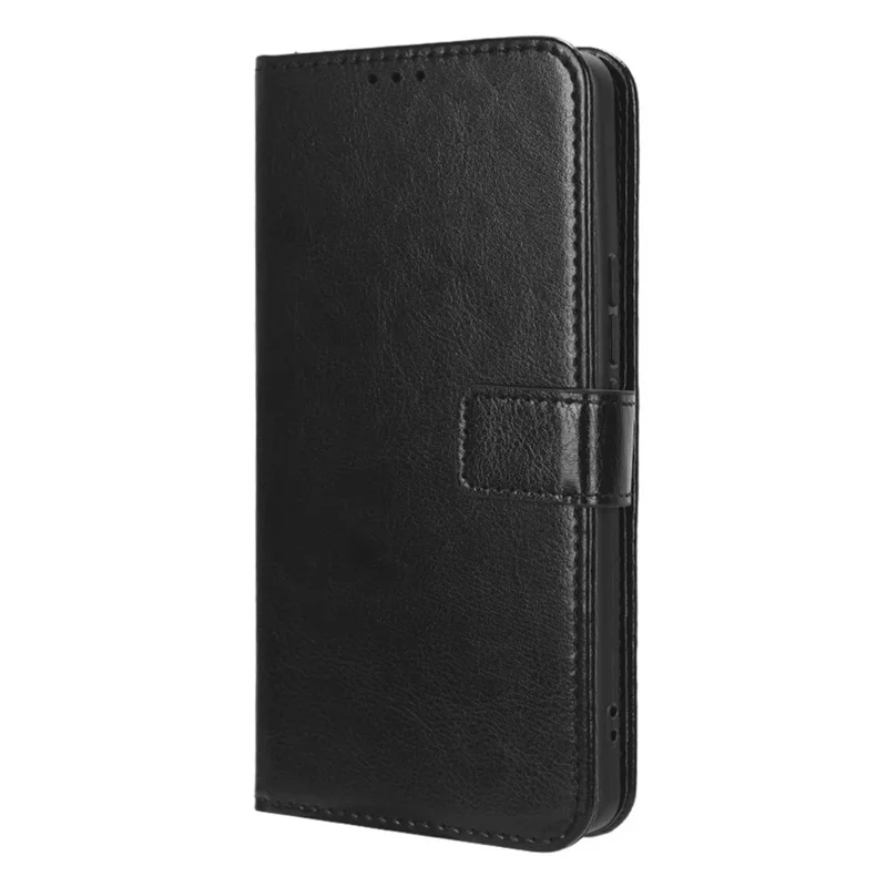 PU Leather Wallet Case for Xiaomi 13 Ultra , Crazy Horse Texture Phone Cover with Stand - Black
