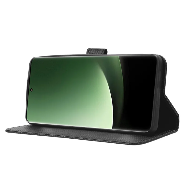 Per Xiaomi 13 Ultra Stand Wallet Phone Case PU Leather Diamond Texture Phone Cover - Nero