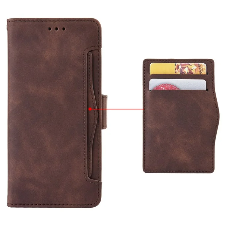 Для Xiaomi 13 Ultra Phone Wallet Case PU Leather Multiple Card Slots Stand Phone Cover - Brown