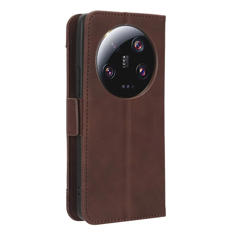 Для Xiaomi 13 Ultra Phone Wallet Case PU Leather Multiple Card Slots Stand Phone Cover - Brown