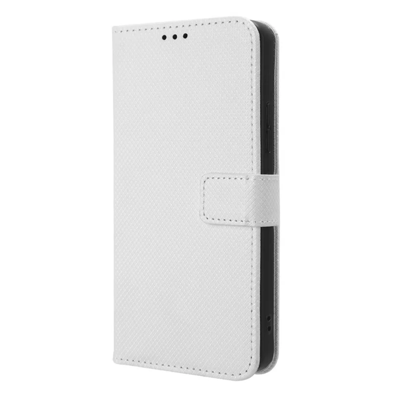 For Nokia C22 Diamond Texture PU Leather Phone Case Stand Wallet Cover - White