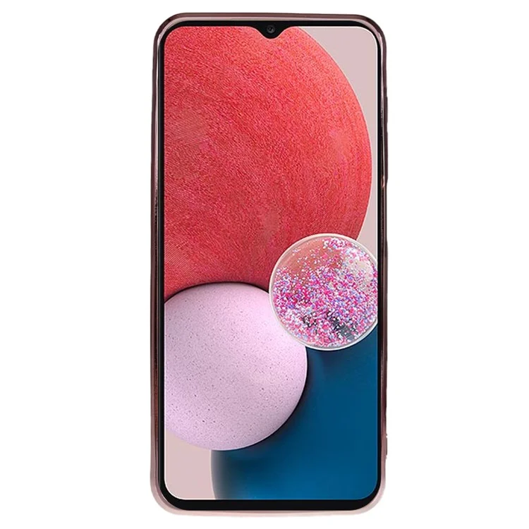 Capa traseira KADEM TPU para Samsung Galaxy A13 4G, gradiente brilhante, padrão floral com strass - Ouro Rosa