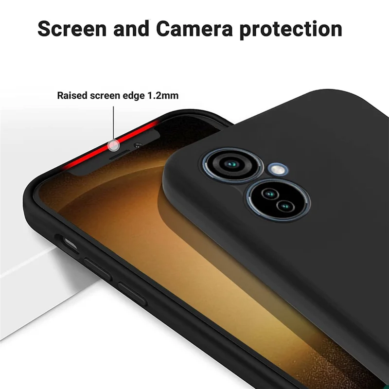 For TECNO Camon 19 Neo 4G Liquid Silicone+Soft Lining Phone Case Camera Protective Cover with Strap - Black