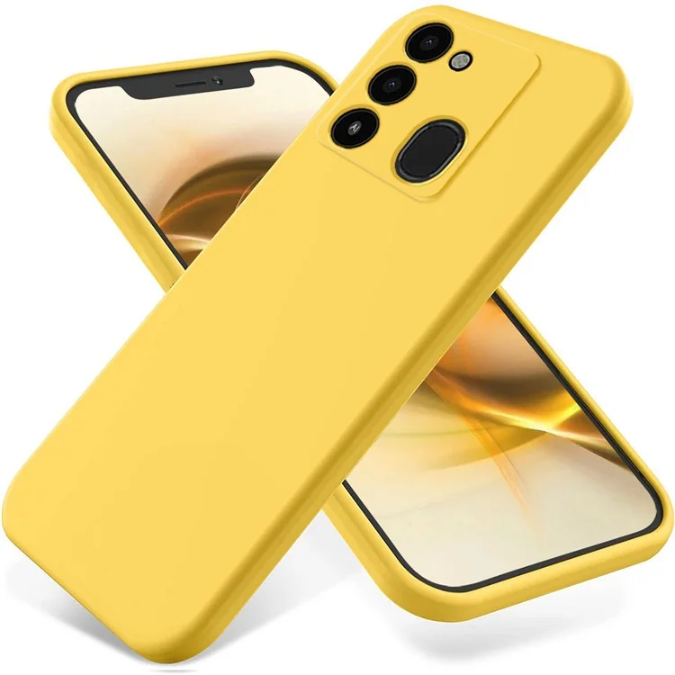 Cover per telefono per TECNO Spark Go 2022 / Spark 8C 4G / Spark 9 4G, Silicone liquido+Rivestimento morbido Anti-graffio - Giallo