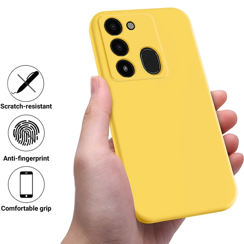 Cover per telefono per TECNO Spark Go 2022 / Spark 8C 4G / Spark 9 4G, Silicone liquido+Rivestimento morbido Anti-graffio - Giallo