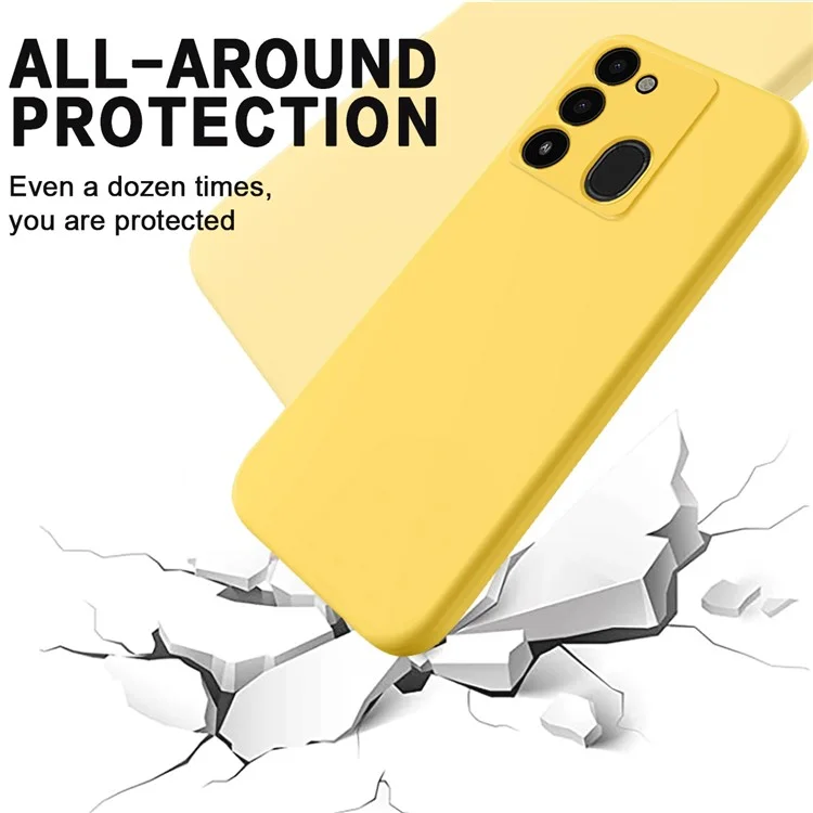 Cover per telefono per TECNO Spark Go 2022 / Spark 8C 4G / Spark 9 4G, Silicone liquido+Rivestimento morbido Anti-graffio - Giallo