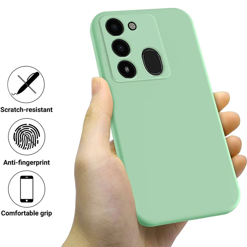 Phone Case for TECNO Spark Go 2022 / Spark 8C 4G / Spark 9 4G , Liquid Silicone+Soft Lining Anti-Scratch Cover - Green